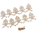 10 Pieces Skulls with Holes Wood Shapes Charms for Woodcrafts Hanging Decorations DIY Crafts