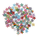 100 Pieces 19mm Snowflake Shape Wooden Buttons Scrapbooking Embellishments for DIY Crafts Christmas Decoration