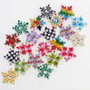 100 Pieces 19mm Snowflake Shape Wooden Buttons Scrapbooking Embellishments for DIY Crafts Christmas Decoration