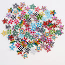 100 Pieces 19mm Snowflake Shape Wooden Buttons Scrapbooking Embellishments for DIY Crafts Christmas Decoration