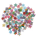 100 Pieces 19mm Snowflake Shape Wooden Buttons Scrapbooking Embellishments for DIY Crafts Christmas Decoration