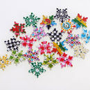 100 Pieces 19mm Snowflake Shape Wooden Buttons Scrapbooking Embellishments for DIY Crafts Christmas Decoration