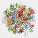 100 Pieces 25mm Snowflake Shape Wooden Buttons Scrapbooking Embellishments for DIY Crafts Christmas Decoration