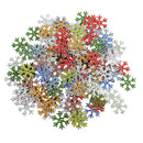 100 Pieces 25mm Snowflake Shape Wooden Buttons Scrapbooking Embellishments for DIY Crafts Christmas Decoration