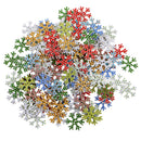 100 Pieces 25mm Snowflake Shape Wooden Buttons Scrapbooking Embellishments for DIY Crafts Christmas Decoration