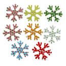 100 Pieces 25mm Snowflake Shape Wooden Buttons Scrapbooking Embellishments for DIY Crafts Christmas Decoration