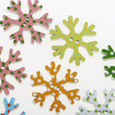 100 Pieces 25mm Snowflake Shape Wooden Buttons Scrapbooking Embellishments for DIY Crafts Christmas Decoration