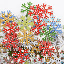 100 Pieces 25mm Snowflake Shape Wooden Buttons Scrapbooking Embellishments for DIY Crafts Christmas Decoration