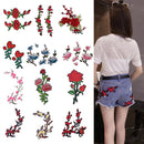 2 Piece Iron on Flower Embroidery Sewing Applique Embellishment Patch for Clothing Decoration 21x9cm