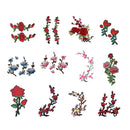 2 Piece Iron on Flower Embroidery Sewing Applique Embellishment Patch for Clothing Decoration 21x9cm