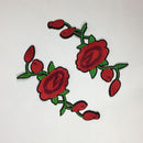2 Piece Iron on Flower Embroidery Sewing Applique Embellishment Patch for Clothing Decoration 21x9cm
