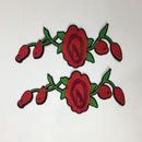 2 Piece Iron on Flower Embroidery Sewing Applique Embellishment Patch for Clothing Decoration 21x9cm