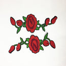 2 Piece Iron on Flower Embroidery Sewing Applique Embellishment Patch for Clothing Decoration 21x9cm