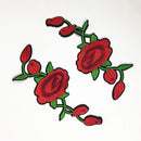 2 Piece Iron on Flower Embroidery Sewing Applique Embellishment Patch for Clothing Decoration 21x9cm