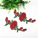 2 Piece Iron on Flower Embroidery Sewing Applique Embellishment Patch for Clothing Decoration 21x9cm