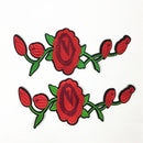2 Piece Iron on Flower Embroidery Sewing Applique Embellishment Patch for Clothing Decoration 21x9cm