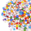 390 Piece Multicolor Square Vitreous Glass Mosaic Tiles Tessera for DIY Crafts 10x10mm