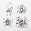 4 Designs Chic Halloween Spider Charms Jewelry Pendant Bracelet Craft Making