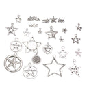 22 Styles Vintage Lucky Star Silver Charms Beads Pendant Connectors Jewelry Making Crafts