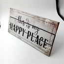 Shabby Chic ''this is my HAPPY PLACE'' Wooden Sign Home Study Art Decoration Wood Plaque