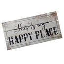 Shabby Chic ''this is my HAPPY PLACE'' Wooden Sign Home Study Art Decoration Wood Plaque