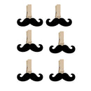 6 Pieces Mini Black Beard Wooden Pegs Photo Clips Clothes Pin for Wedding Xmas Room Party Table Decoration