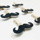 6 Pieces Mini Black Beard Wooden Pegs Photo Clips Clothes Pin for Wedding Xmas Room Party Table Decoration