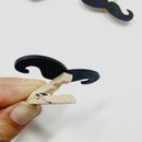 6 Pieces Mini Black Beard Wooden Pegs Photo Clips Clothes Pin for Wedding Xmas Room Party Table Decoration