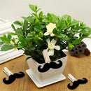 6 Pieces Mini Black Beard Wooden Pegs Photo Clips Clothes Pin for Wedding Xmas Room Party Table Decoration