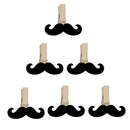 6 Pieces Mini Black Beard Wooden Pegs Photo Clips Clothes Pin for Wedding Xmas Room Party Table Decoration