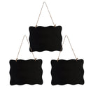 3 Piece Double Sided Vintage Style Chalkboard BlackBoard with Hanging String and Cleaning Cloth 25x20cm