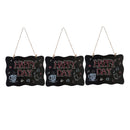 3 Piece Double Sided Vintage Style Chalkboard BlackBoard with Hanging String and Cleaning Cloth 25x20cm