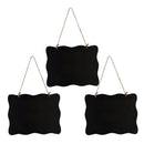 3 Piece Double Sided Vintage Style Chalkboard BlackBoard with Hanging String and Cleaning Cloth 25x20cm