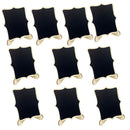 10 Piece Wooden Table Stand Blackboard Chalkboard with Base Display Name Number Tags 10x7.5cm