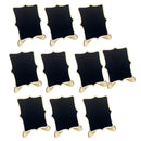 10 Piece Wooden Table Stand Blackboard Chalkboard with Base Display Name Number Tags 10x7.5cm