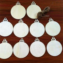 5 Pieces Wood Christmas Tree Kids Crafts Hanging Ornament with String for Xmas Decoration