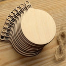 5 Pieces Wood Christmas Tree Kids Crafts Hanging Ornament with String for Xmas Decoration