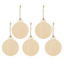 5 Pieces Wood Christmas Tree Kids Crafts Hanging Ornament with String for Xmas Decoration