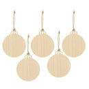 5 Pieces Wood Christmas Tree Kids Crafts Hanging Ornament with String for Xmas Decoration