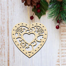 5 Pieces Wood Heart Embellishments With Rope For Christmas Wedding Decorations