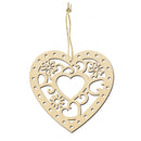 5 Pieces Wood Heart Embellishments With Rope For Christmas Wedding Decorations
