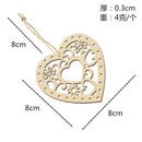 5 Pieces Wood Heart Embellishments With Rope For Christmas Wedding Decorations