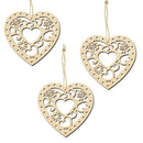 5 Pieces Wood Heart Embellishments With Rope For Christmas Wedding Decorations
