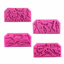 4 Piece Ball Sports Design DIY Silicone Mould Fondant Cake Mold Tool Baking Accessories Bakeware