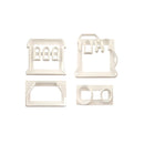 4 Piece Train Design DIY Plastic Fondant Cake Mold Cookies Baking Tool Accessories Bakeware