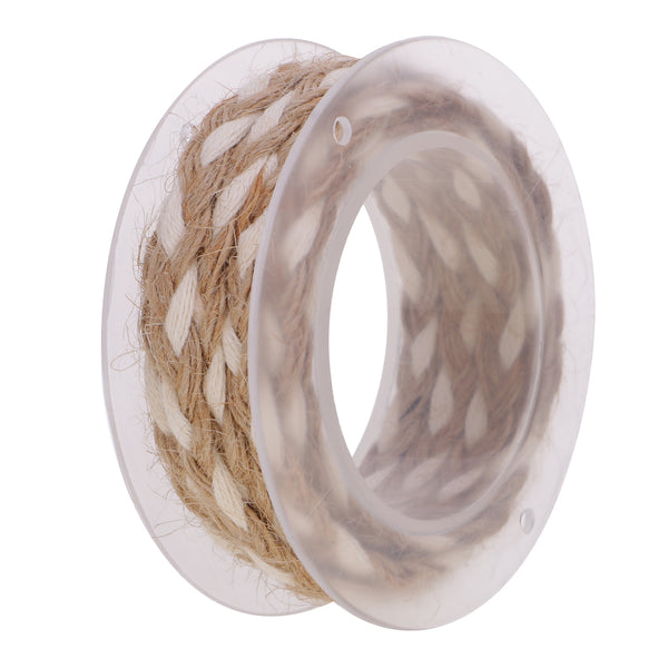 1 Roll of 2 Meters Vintage Cotton Twine Hessian Burlap Rope Hemp Cord for Wedding Party Xmas Gift Wrapping Crafts