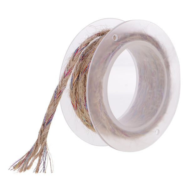 1 Roll of 2 Meters Colorful Vintage Twine Hessian Burlap Rope Hemp Cord for Wedding Party Xmas Gift Wrapping Crafts