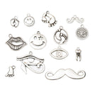22 Styles Vintage Silver Connectors Jewelry Making Charms Pendant DIY Crafts