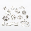 22 Styles Vintage Silver Connectors Jewelry Making Charms Pendant DIY Crafts