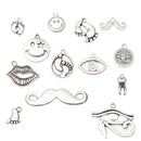 22 Styles Vintage Silver Connectors Jewelry Making Charms Pendant DIY Crafts